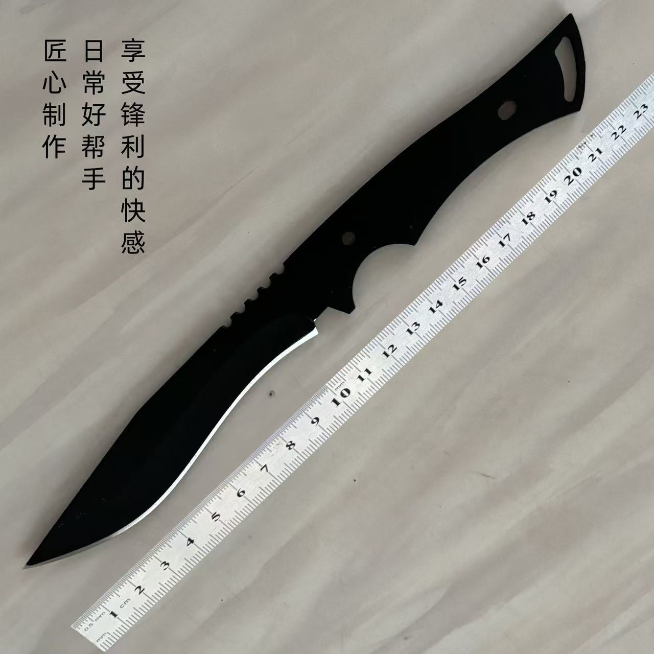 黑刃高硬度锋利一体刀胚激光切割工艺高硬度刀胚耐锈耐腐多用刀具 - 实物图