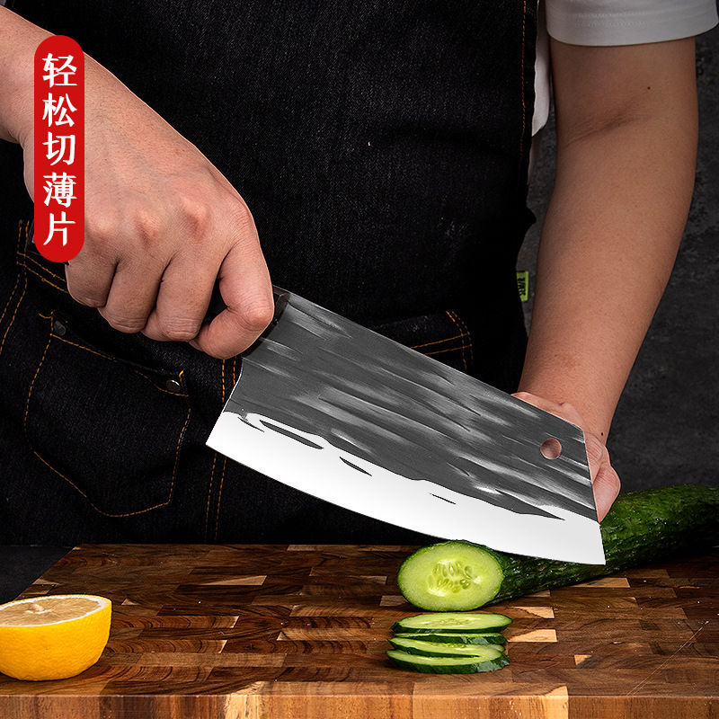 精钢锻打菜刀锻打家用快刀锋利厨师专用切肉切片砍骨刀具厨房刀具