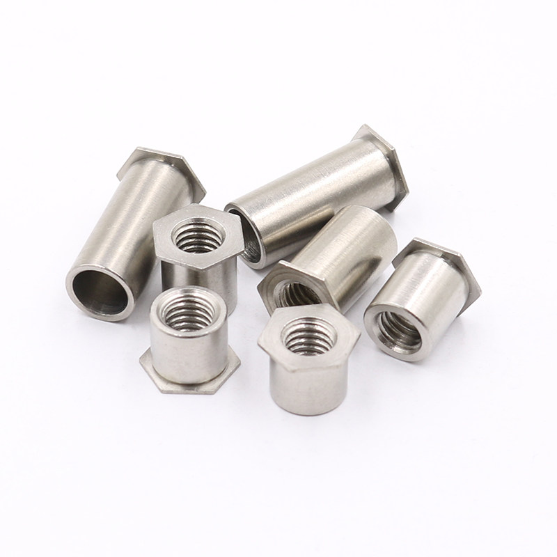 SOS-3.e5M2M2.5M3M4M5M6】304不锈钢压板螺母柱六角头通孔压铆螺