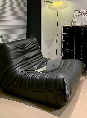 黑色毛毛虫沙发阳台休闲椅懒人沙发togo原版客厅设计师单人沙发椅