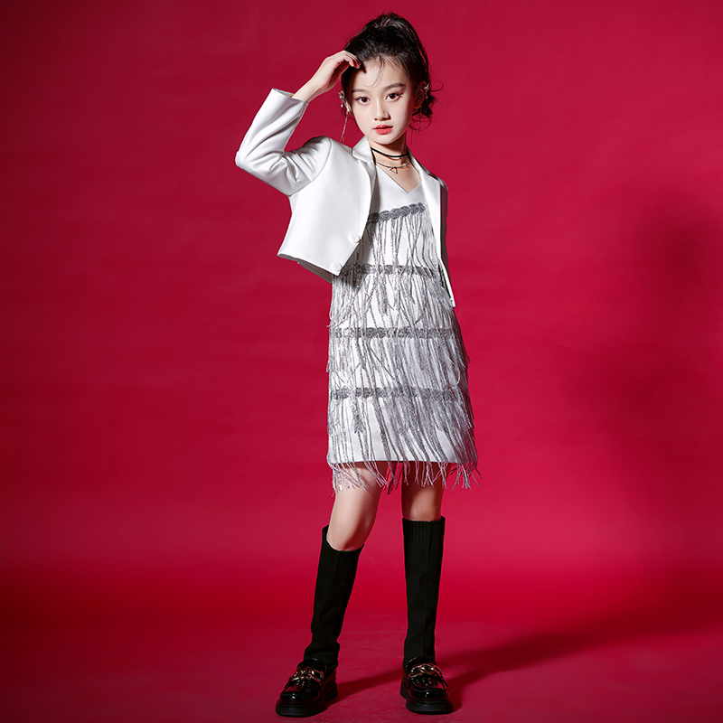 女童礼服轻奢小众高端洋气走秀表A演服女孩主持人演讲钢琴演出服