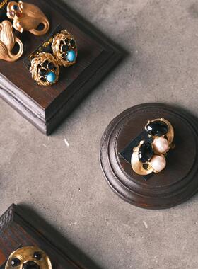 蘑菇空间|全手工做旧实木底座 开关底座 老式开关底盘复古开关座