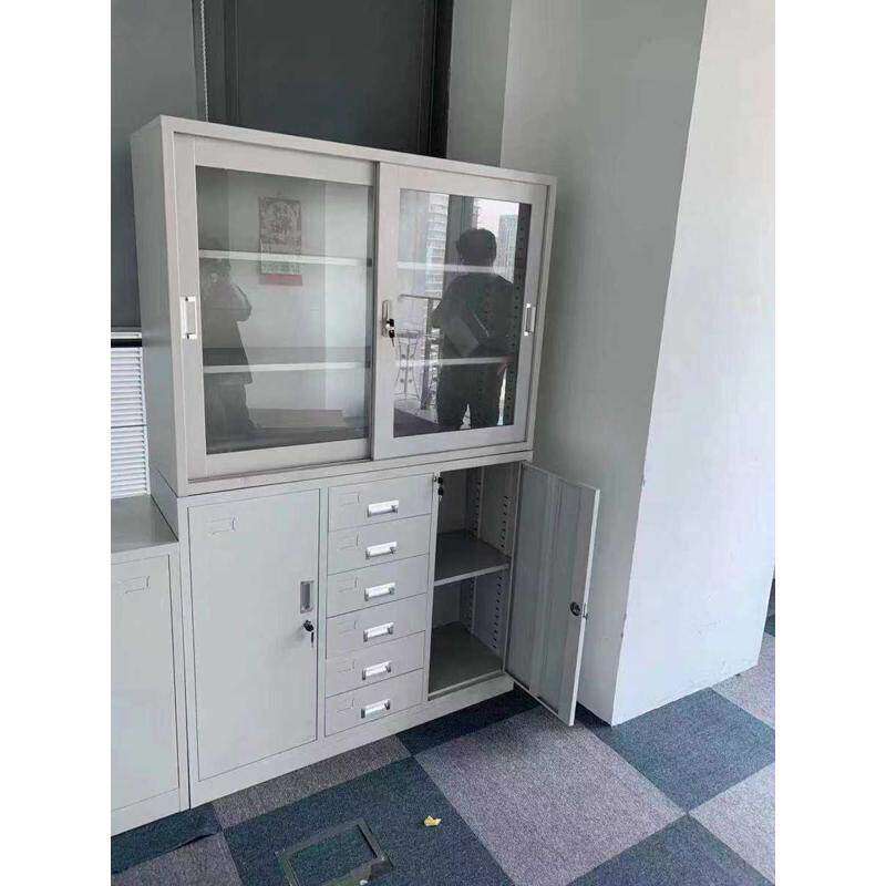 宽中六斗文件柜资料柜移门档案柜分体抽屉柜铁皮柜加厚加长柜