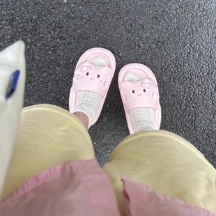 女外穿防滑室内踩屎感凉拖鞋 可爱拖鞋 kitty防臭浴室eva家居hello