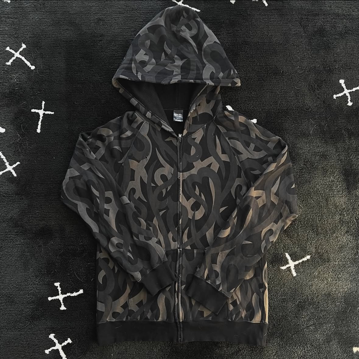 thumbnail for NUMBER (N)INE 04aw Heart Tribal Hoodie Give Period