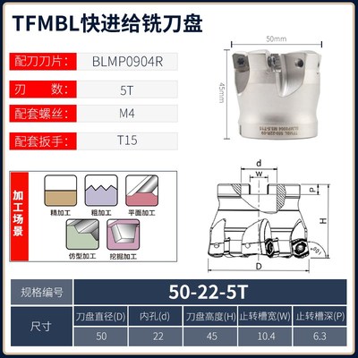 TFMBL09刀盘快进给重切削数控y开粗铣刀盘 通装特固克BLMP0904刀