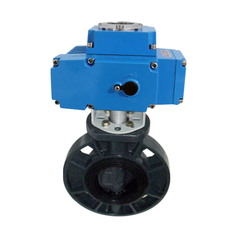 UPVC电动80对夹50塑料65蝶阀D971S-10S耐酸碱100污水150阀门dn250