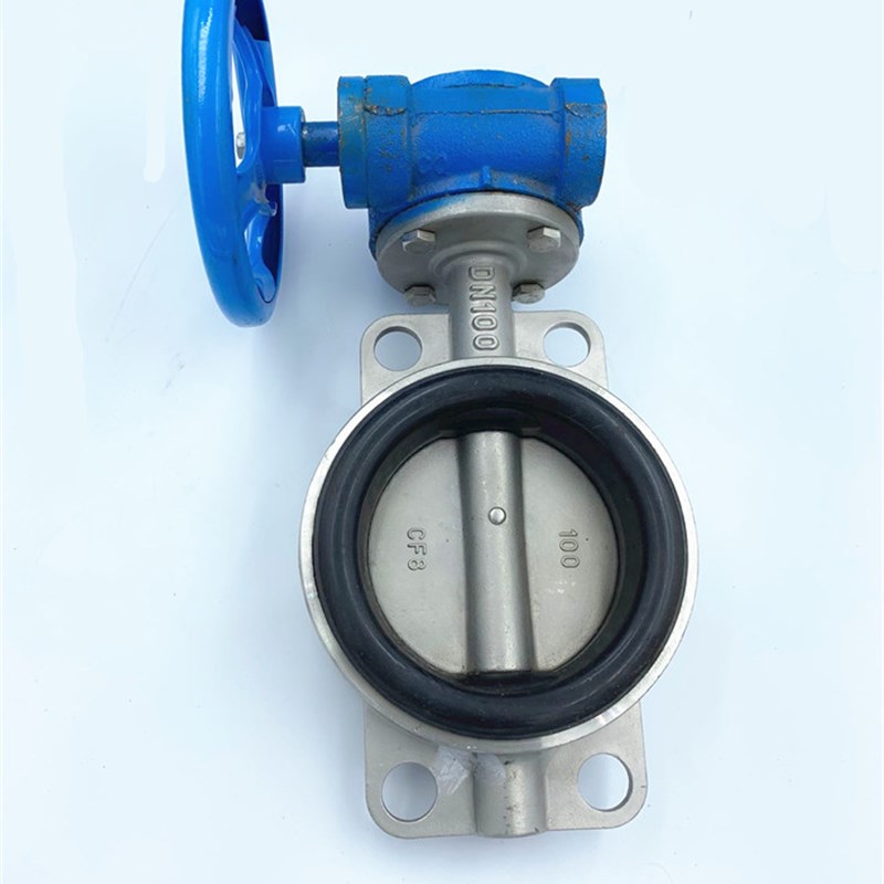D371X-16P不锈钢涡轮对夹式蝶阀304不锈钢对夹涡轮蝶阀DN80 100