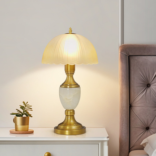 轻奢高级感玉石酒店客房厅别墅中古风法美欧复式家用卧室床头台灯