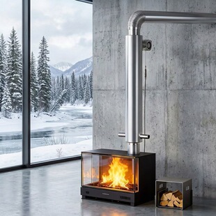 取暖神器室内火炉烟囱散热器加厚不锈钢烟筒管家用炭炉二次加热器