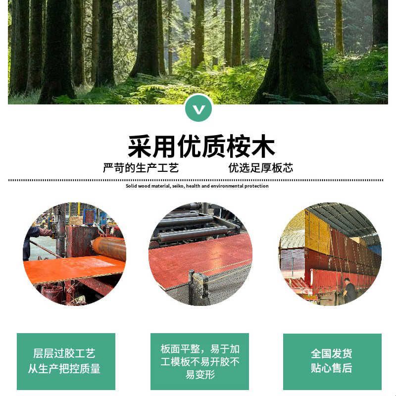 建筑模板小红板防水胶合板整张 多层板木板12mm厚度适用工地支模图片