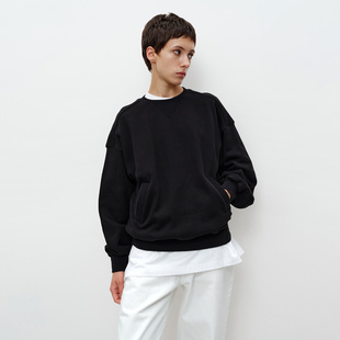 【周年庆】FILGood100%棉黑色套头卫衣 立体剪裁 FG02H04