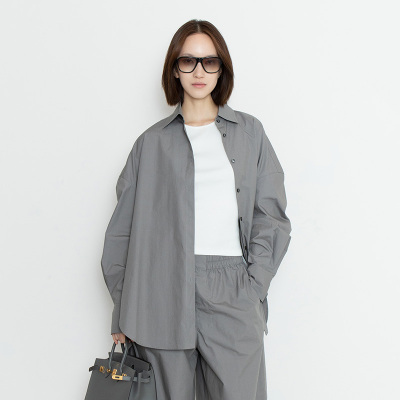 FILGood新品灰色廓形纯棉衬衫