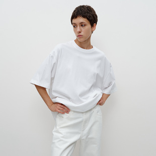 FILGood 黑白二色100%棉宽松T恤 落肩版型 无性别款 FG04T01