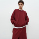 宽松廓形前短后长 FILGood秋冬新品 100棉酒红套头卫衣 FG04H02