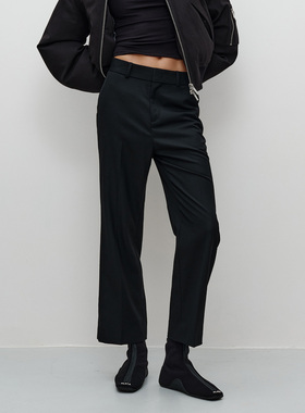 FILGood25年秋季 100羊毛黑色九分西裤 直筒版型显瘦单品FG04P15