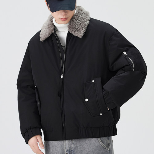 可拆卸毛领加厚羽绒服白鸭绒B15