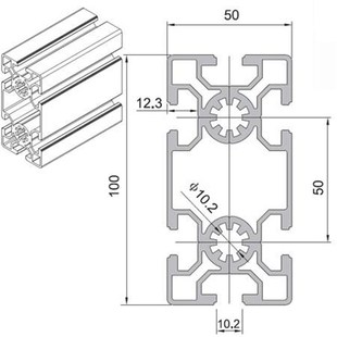 厂家金甫b工业铝型材50100 流水线 机械手支臂 桁臂50x100操作台