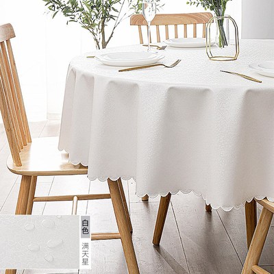 定制防水加厚桌布高级感 免洗防水防油防烫圆桌布耐脏餐桌长桌垫