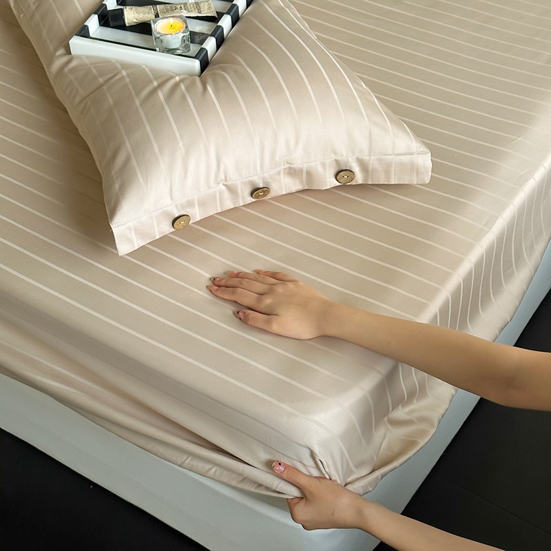 长绒棉床笠单件全棉纯棉酒店床上床套罩防尘保护床单全包纽式枕套