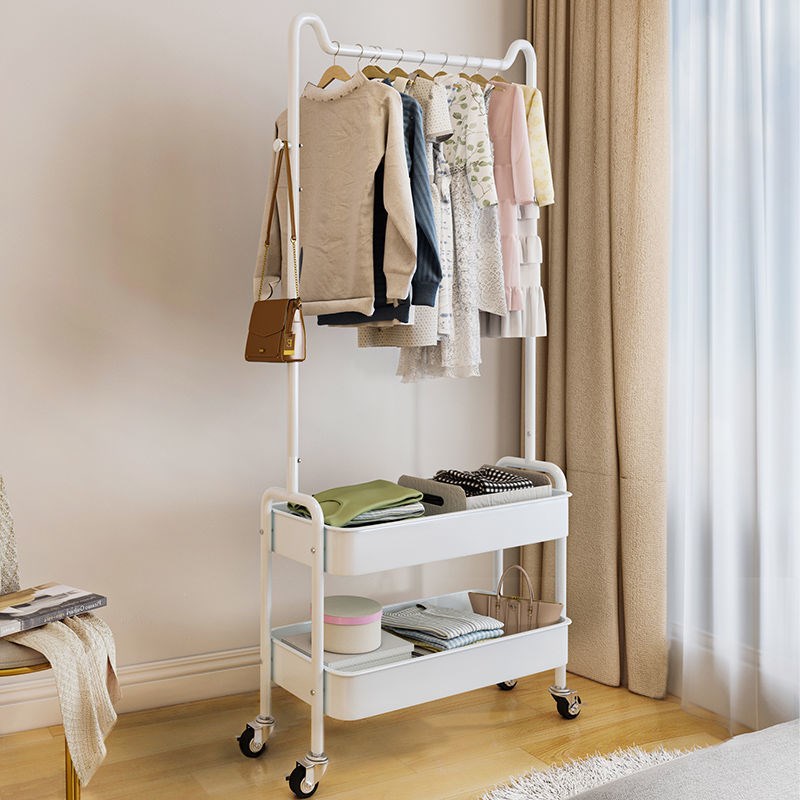 晾衣架落地卧室单杆凉晒挂衣架柜晾衣杆阳台简易衣服架子家用立式