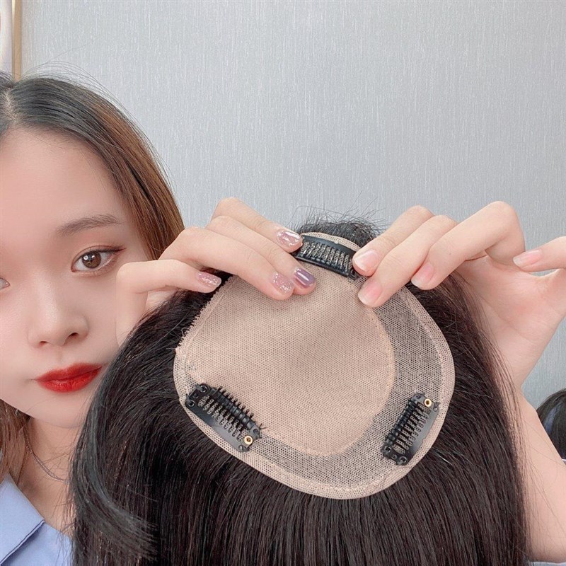 真发补发片女头顶遮白发增发量递针仿肤自然无痕前额空气刘海假发