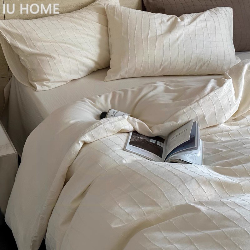 简奢高级感A类母婴级100全棉四件套60支提花被套纯棉床上用品四季