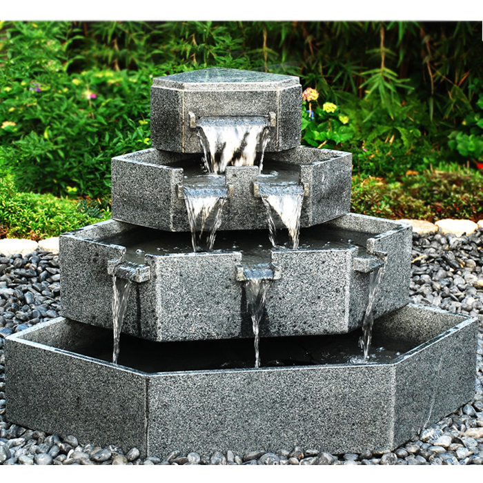 花岗岩石质喷泉水幕墙酒店大堂花园庭院落地装饰工艺品流水摆设