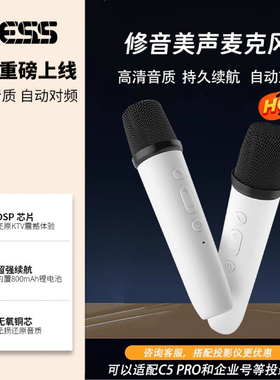 DESS投影仪专用 K歌无线麦克风U段 双支版 适用C5PIUS C5 企业号
