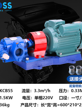 普斯KCB齿轮油泵电机单相220柴油泵三相380V机油齿轮油自吸抽油机