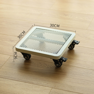 带刹车万向轮静音轮移动花盆托盘铁艺加厚特大号正方形底座带滚轮