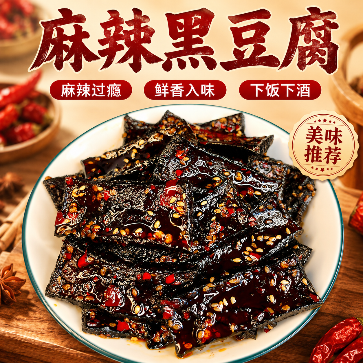 湖南冷江特色酱香黑豆干娄底新化手工麻辣豆腐干现做即食小吃零食
