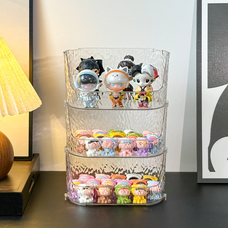 可爱小萌粒收纳盒透明迷你食玩盲盒积分卡罐子桌面摆件发饰展示架,收纳整理,桌面收纳盒,淘宝优惠券,粉丝福利购,淘宝优惠卷