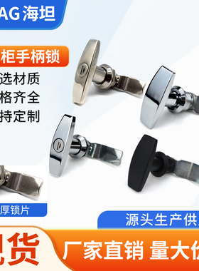 工业柜门环保设备门带钥匙大手柄T型执手锁开关柜不锈钢把手锁