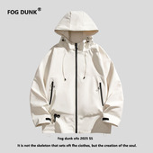 工装 FOG DUNK多巴胺户外登山冲锋衣男女连帽外套情侣款 夹克潮