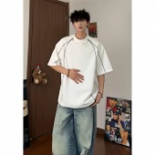 DUNK明线解构短袖 男女夏季 美式 FOG 高街重磅T恤宽松休闲半袖 上衣