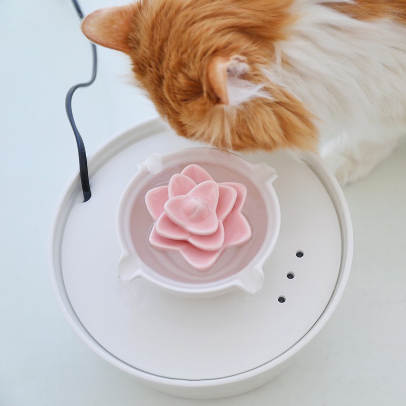 猫咪饮水机陶瓷狗喝水q器流动水碗不湿嘴插电宠物用品活水自动循