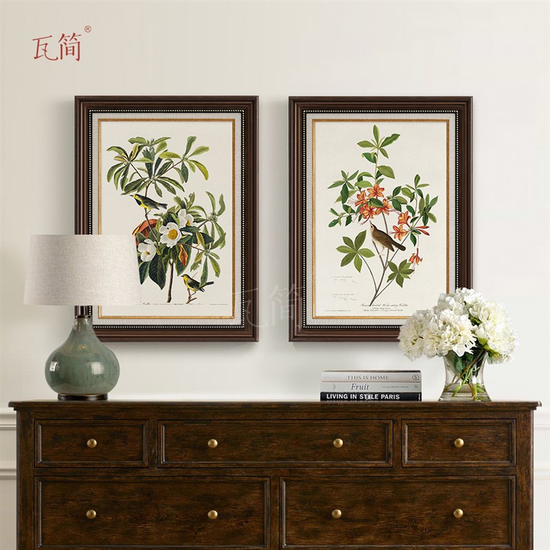 美式装饰画d挂画复古客厅轻奢高端沙发背景墙卧室床头玄关田园酒图片