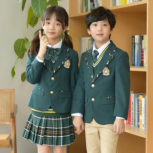 西装 中小学生幼儿园园 班服男女儿童春秋冬季 英伦学C院风校服套装