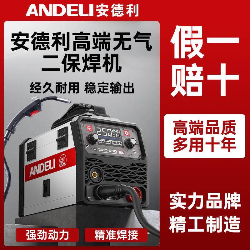 安德无气二保焊机250家用220v电焊二保焊三用一体工业气...