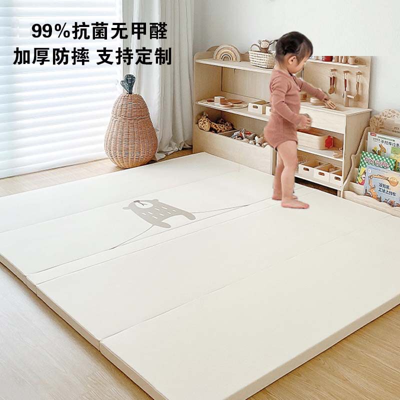 爬爬垫拼接婴儿加厚4cm家用防滑PU宝宝折叠爬行垫ixpe客厅床边垫