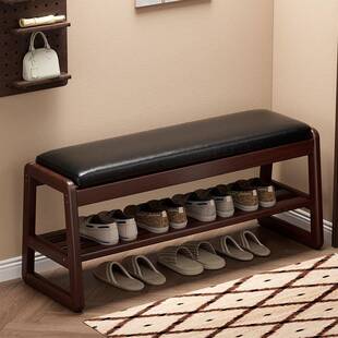 实木换鞋凳家用门口收纳穿鞋凳小户型入户门可坐鞋柜一体鞋架凳子