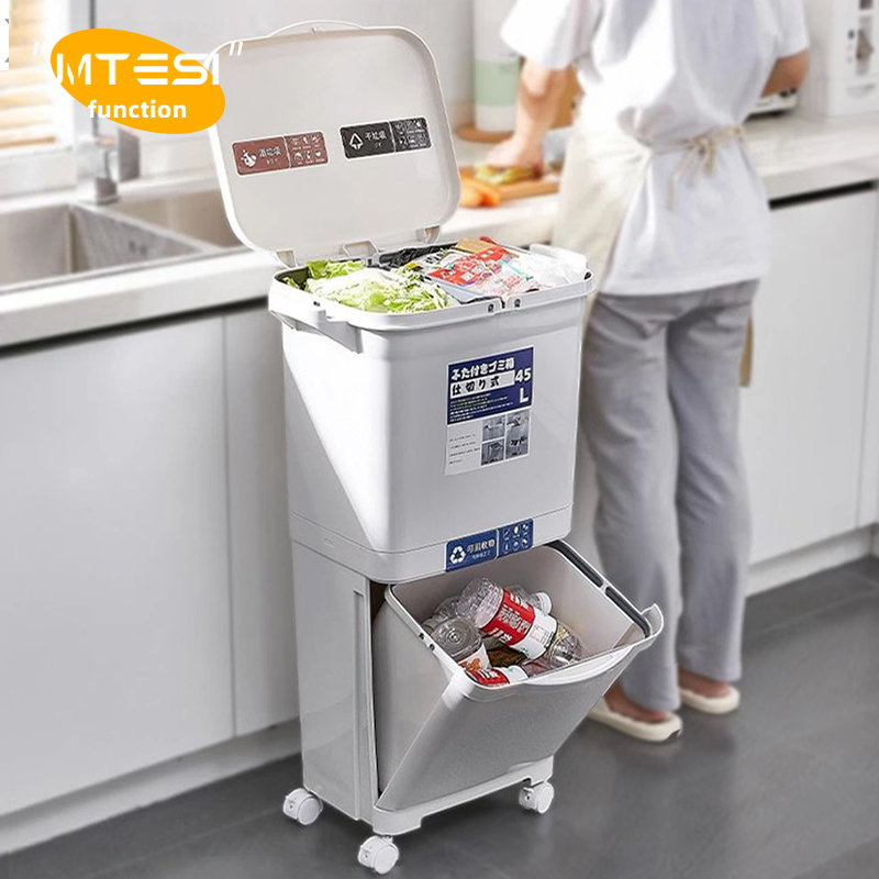 垃圾桶大容量双层厨余干湿分离
