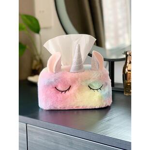 纸巾盒可爱创意家用客厅车载抽纸盒实惠装纸抽盒车用收纳卷纸盒