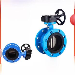 手动涡轮软密封法兰蝶阀D341X-10/16Q球墨铸铁不锈钢Dn100 150 80