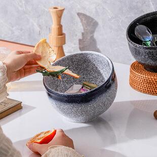 桌面小号垃圾桶客厅餐桌茶几轻奢果皮盅碗烟灰缸罐台面收纳盒陶瓷