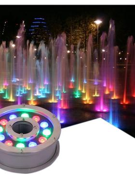 led喷泉灯涌泉灯户外防水水底灯泳池七彩水下灯水池景观灯12V24V