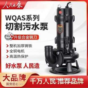 人民切割式排污泵抽泥泵抽粪泵220V化粪池养殖场沼气380v污水泵