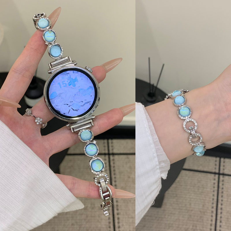 适用GT6华为GT5 pro手表GT4表带gt3银光金属手镯表带watch4/3女新款荣耀5 Magic2运动腕带手环10替换Fit4