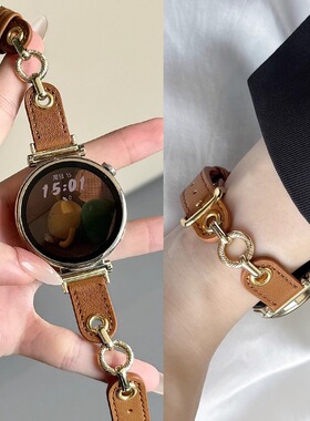 适用华为GT6/GT5手表GT4表带gt3真皮拼不锈钢双环表带watch4/3/3pro高级感荣耀Magic运动腕带手环9替换带Fit4